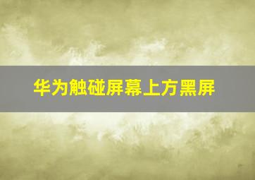 华为触碰屏幕上方黑屏