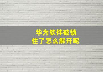 华为软件被锁住了怎么解开呢