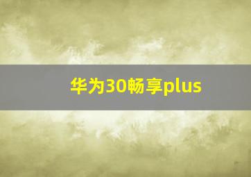 华为30畅享plus