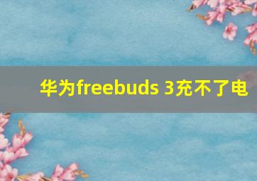 华为freebuds 3充不了电