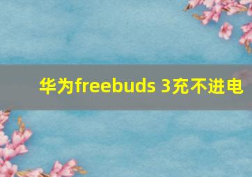 华为freebuds 3充不进电