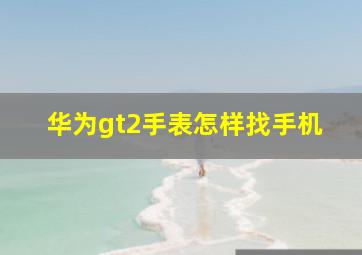 华为gt2手表怎样找手机