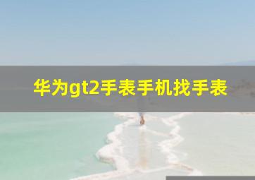 华为gt2手表手机找手表