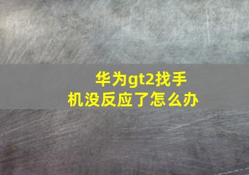 华为gt2找手机没反应了怎么办