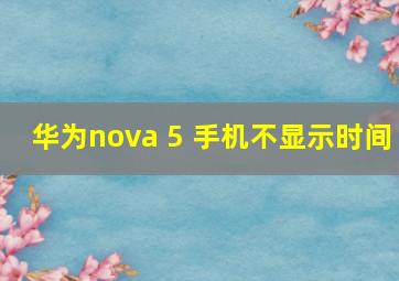 华为nova 5 手机不显示时间