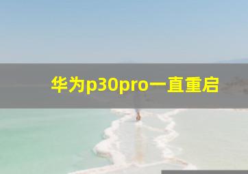 华为p30pro一直重启