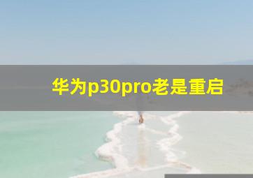 华为p30pro老是重启