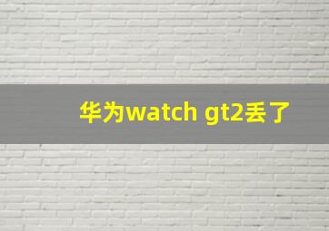 华为watch gt2丢了