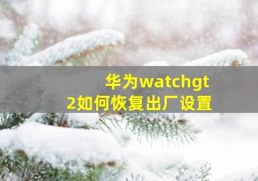 华为watchgt2如何恢复出厂设置