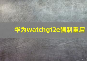 华为watchgt2e强制重启