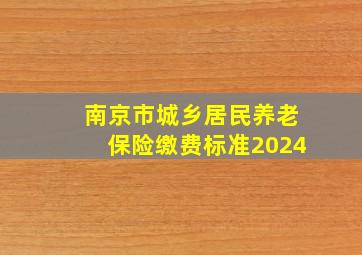 南京市城乡居民养老保险缴费标准2024