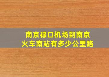 南京禄口机场到南京火车南站有多少公里路