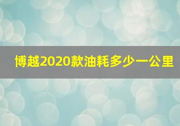 博越2020款油耗多少一公里