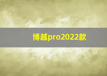 博越pro2022款