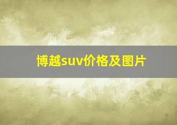 博越suv价格及图片