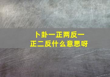 卜卦一正两反一正二反什么意思呀