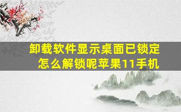 卸载软件显示桌面已锁定怎么解锁呢苹果11手机