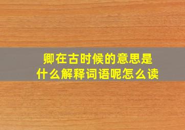 卿在古时候的意思是什么解释词语呢怎么读