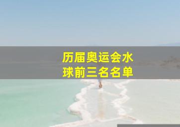 历届奥运会水球前三名名单