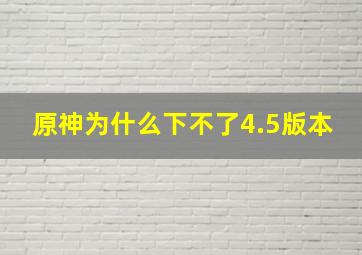 原神为什么下不了4.5版本