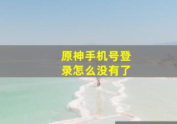 原神手机号登录怎么没有了