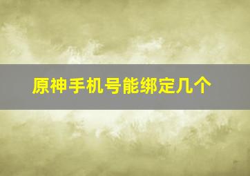 原神手机号能绑定几个