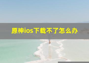 原神ios下载不了怎么办