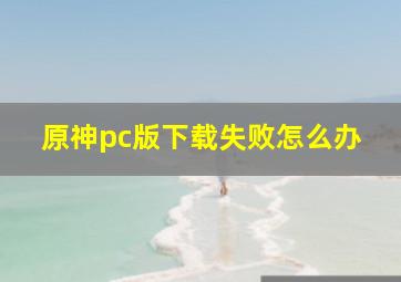 原神pc版下载失败怎么办