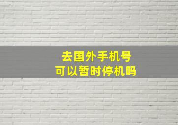 去国外手机号可以暂时停机吗