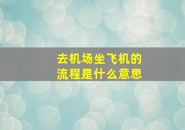 去机场坐飞机的流程是什么意思