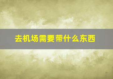 去机场需要带什么东西