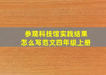 参观科技馆实践结果怎么写范文四年级上册