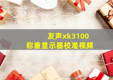 友声xk3100称重显示器校准视频