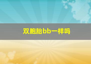 双胞胎bb一样吗