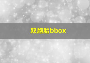 双胞胎bbox