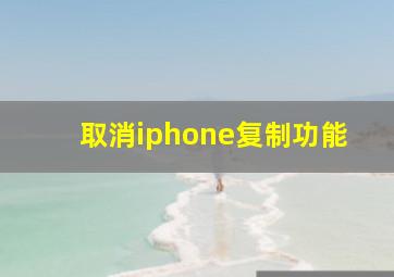 取消iphone复制功能