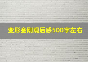 变形金刚观后感500字左右