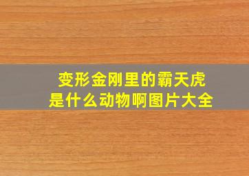 变形金刚里的霸天虎是什么动物啊图片大全