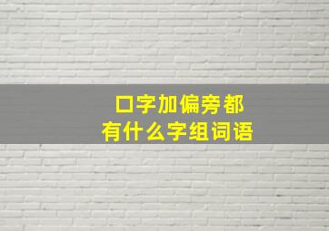 口字加偏旁都有什么字组词语