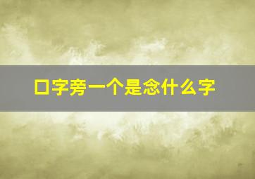 口字旁一个是念什么字