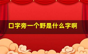 口字旁一个野是什么字啊