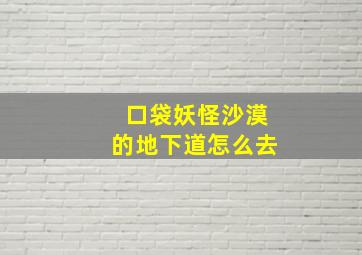 口袋妖怪沙漠的地下道怎么去