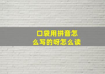 口袋用拼音怎么写的呀怎么读