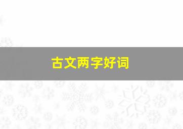 古文两字好词