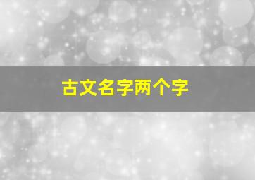 古文名字两个字