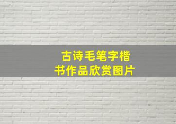 古诗毛笔字楷书作品欣赏图片