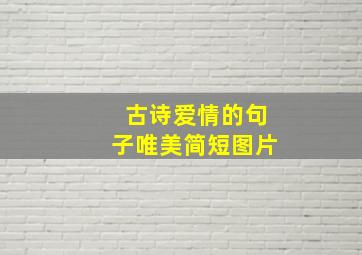 古诗爱情的句子唯美简短图片