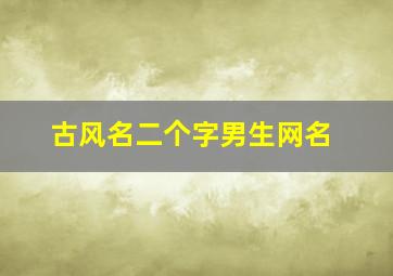 古风名二个字男生网名