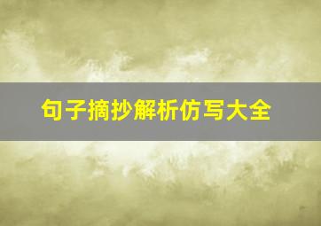 句子摘抄解析仿写大全