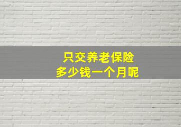 只交养老保险多少钱一个月呢